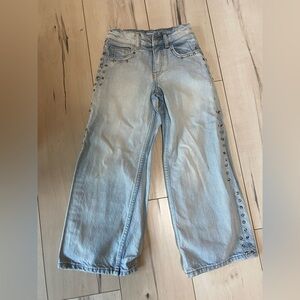 Zara Light Blue Studded Boyfriend Jeans